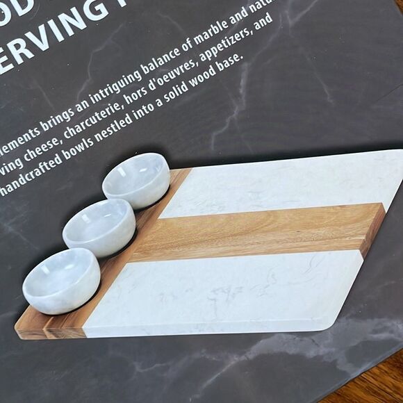 Sonoma Limited edition by elements home collection wooden marble serving platter - Picture 6 of 7